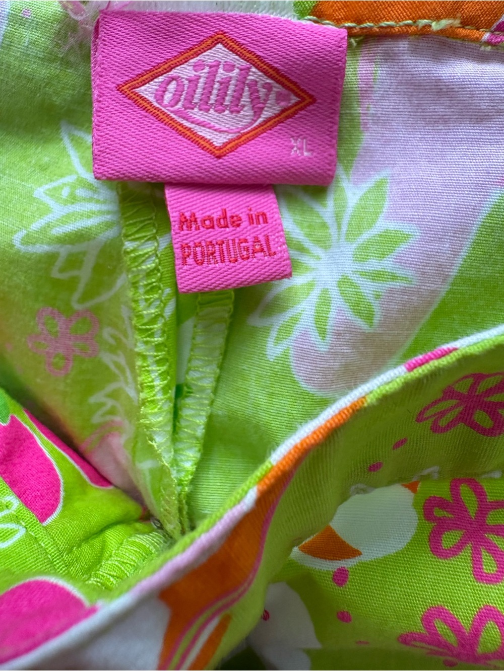 Oilily Girls Bright Lime Green Floral Pants XL - Picture 7 of 8
